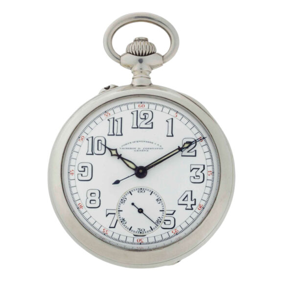 Swiss silver open faced lever chronograph watch Circa 1919