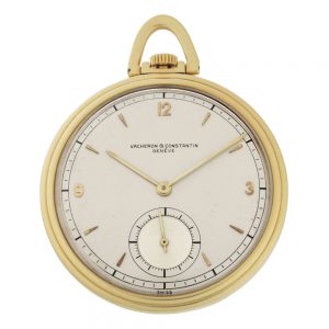 Swiss 18 carat gold open faced lever pocket watch Circa 1950