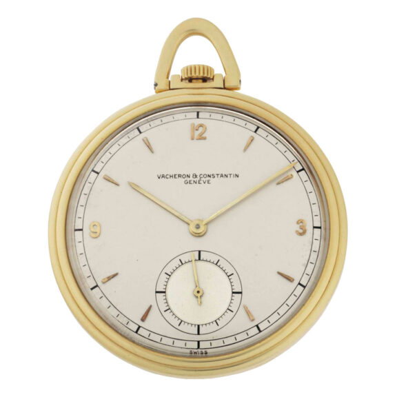 Swiss 18 carat gold open faced lever pocket watch Circa 1950