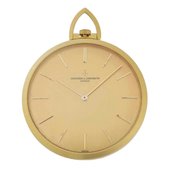 Swiss 18 carat gold open faced keyless lever watch Circa 1980