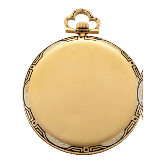Swiss gold and enamel open faced keyless lever Circa 1922 Swiss gold and enamel open faced keyless lever Circa 1922Swiss gold and enamel open faced keyless lever Circa 1922