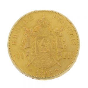 Rare French 18 carat gold 100 Franc coin watch Circa 1950