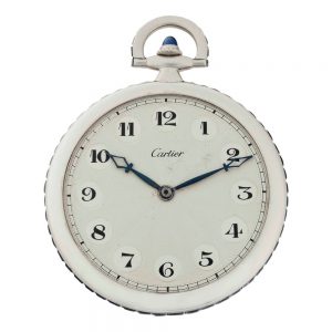 French platinum and sapphire set lever dress watch Circa 1925