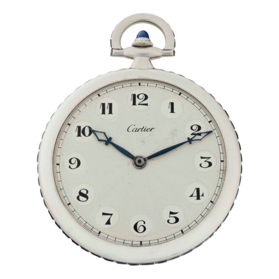 French platinum and sapphire set lever dress watch Circa 1925
