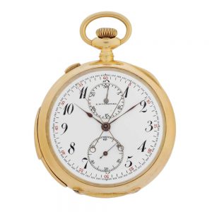 Swiss gold repeating split seconds chronograph Circa 1900Swiss gold repeating split seconds chronograph Circa 1900
