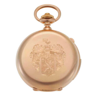 Swiss gold hunting cased repeating chronograph Circa 1891