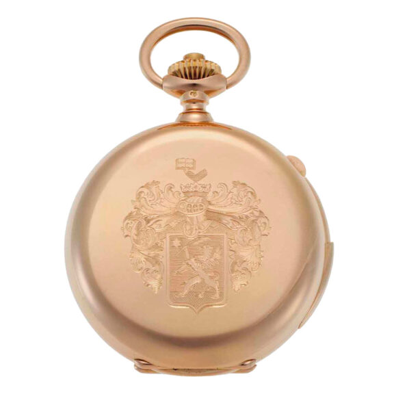 Swiss gold hunting cased repeating chronograph Circa 1891