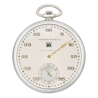 Fine Swiss white gold jump hour lever dress watch Circa 1926