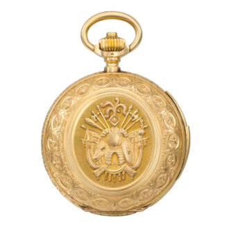 Swiss gold lever with La Corrida automaton scene Circa 1890 Swiss gold lever with La Corrida automaton scene Circa 1890