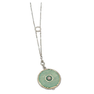 French Belle Epoque lever pendant watch with chain Circa 1925