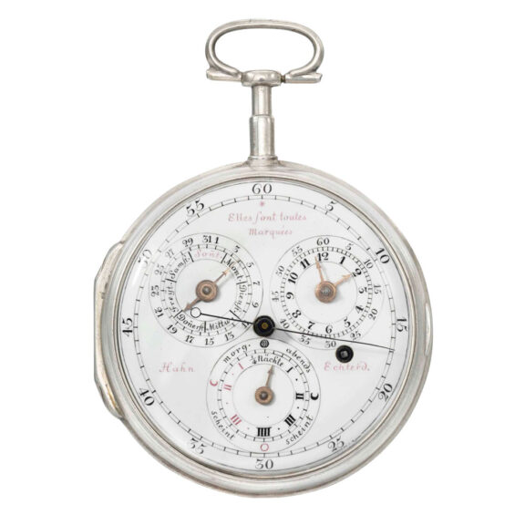 Unusual German silver astronomical cylinder watch Circa 1780