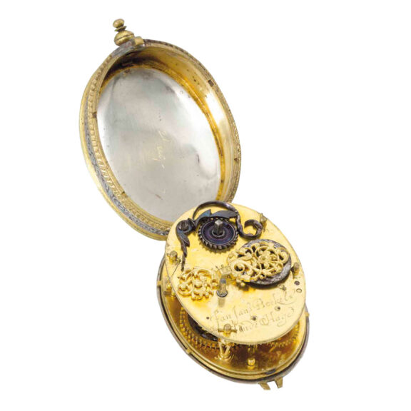 Early Dutch silver and gilt brass oval verge watch Circa 1610 Early Dutch silver and gilt brass oval verge watch Circa 1610