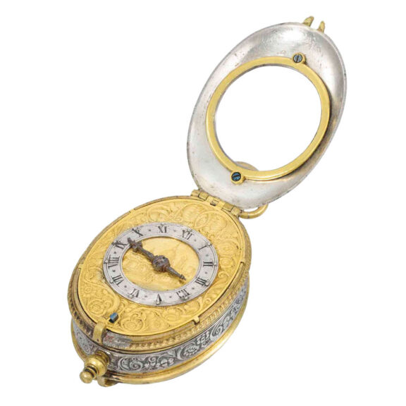 Early Dutch silver and gilt brass oval verge watch Circa 1610 Early Dutch silver and gilt brass oval verge watch Circa 1610