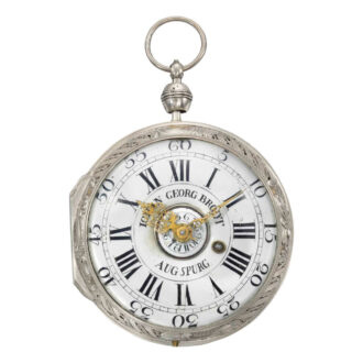 Rare, unusual German silver repeating coach watch Circa 1740