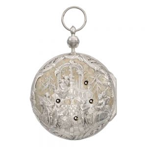 Rare, unusual German silver repeating coach watch Circa 1740