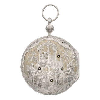 Rare, unusual German silver repeating coach watch Circa 1740