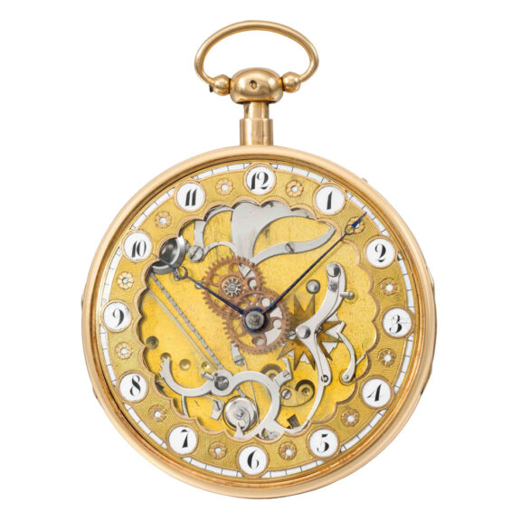Unusual French gold skeletonized repeating watch Circa 1820