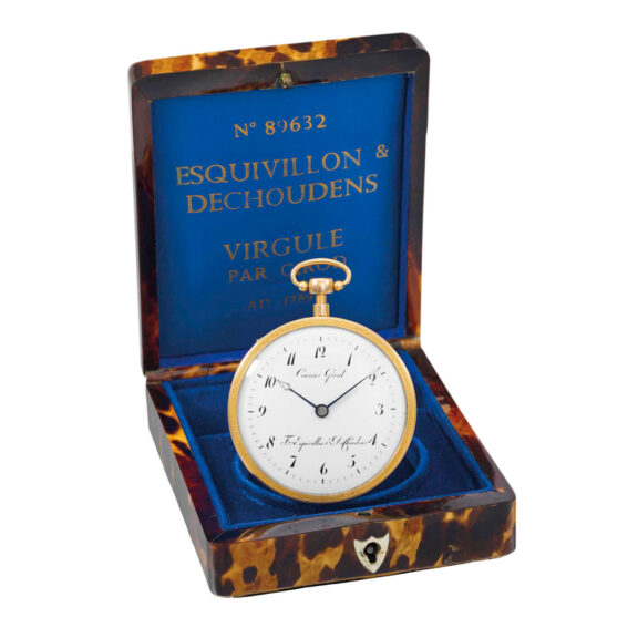 Swiss gold open faced quarter reapeating watch Circa 1820 Swiss gold open faced quarter reapeating watch Circa 1820
