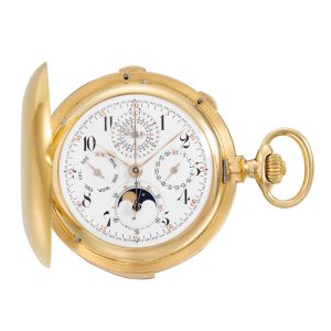 Rare Swiss gold hunting cased complicated watch Circa 1894