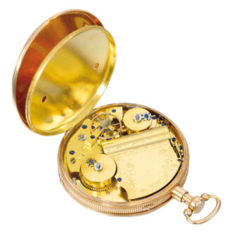 Swiss rose gold repeating musical cylinder watch Circa 1830