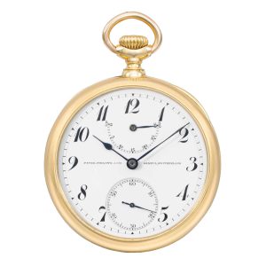 Swiss gold lever chronometer with power reserve Circa 1911