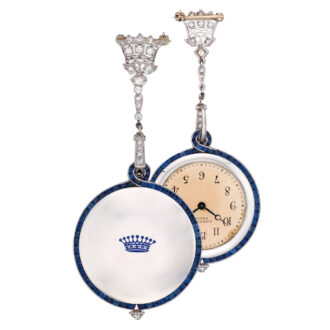 French Art Deco lever pendant watch with brooch Circa 1920