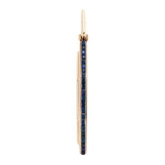 French gold, enamel, sapphire set octagonal lever Circa 1920