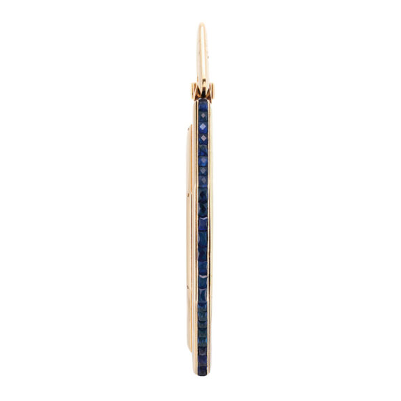 French gold, enamel, sapphire set octagonal lever Circa 1920 French gold, enamel, sapphire set octagonal lever Circa 1920