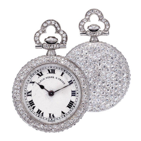 Swiss platinum, diamond set lever pendant watch Circa 1920