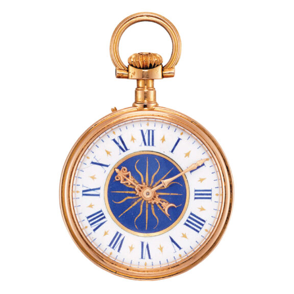 Unusual pendant watch in the form of a cartel clock Circa 1873 Unusual pendant watch in the form of a cartel clock Circa 1873