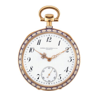 Swiss gold and enamel keyless lever dress watch Circa 1908