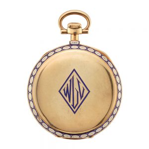 Swiss gold and enamel keyless lever dress watch Circa 1908