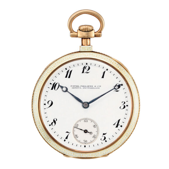 Swiss gold and enamel open faced dress watch Circa 1910 Swiss gold and enamel open faced dress watch Circa 1910