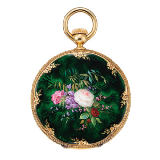 Swiss 18 carat gold hunting cased cylinder watch Circa 1854