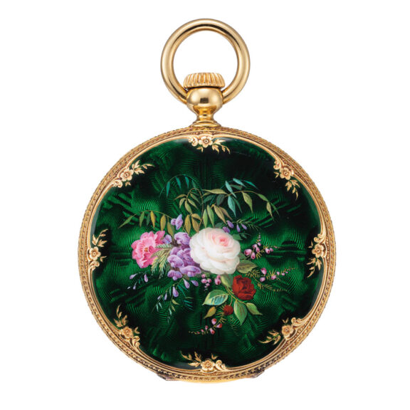 Swiss 18 carat gold hunting cased cylinder watch Circa 1854