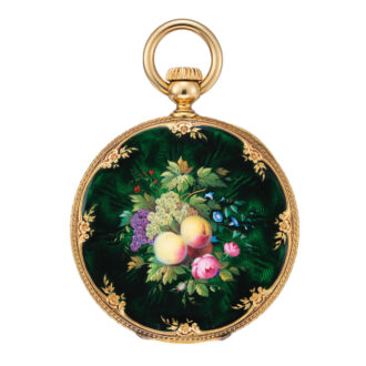 Swiss 18 carat gold hunting cased cylinder watch Circa 1854