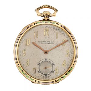 Swiss gold and enamel keyless lever dress watch Circa 1923