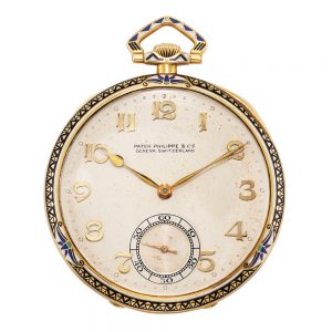 Swiss gold and enamel keyless lever dress watch Circa 1928