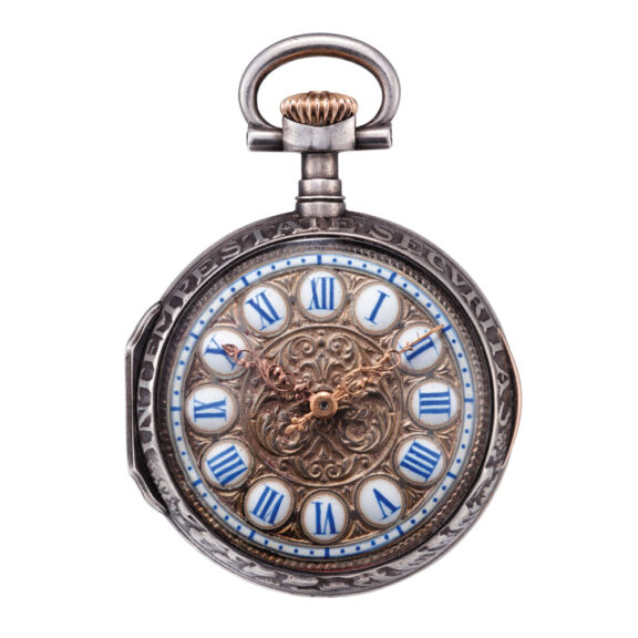 Rare Swiss silver open faced keyless lever watch Circa 1886 Rare Swiss silver open faced keyless lever watch Circa 1886