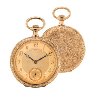 Fine Swiss 18 carat gold open faced lever watch Circa 1906