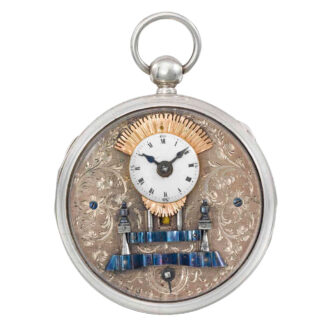 Unusual German double dial triple calendar verge Circa 1800