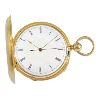 French gold two train quarter repeating lever watch Circa 1850