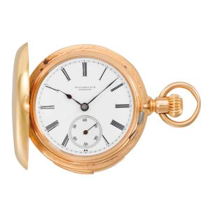 Swiss gold hunting cased minute repeating lever Circa 1880