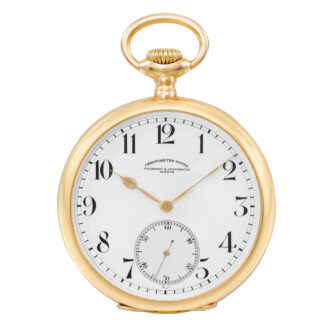 Large Swiss 18k gold open faced keyless lever watch Circa 1911
