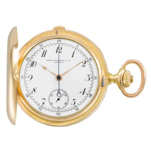 Swiss 18k gold hunting cased lever chronograph Circa 1909