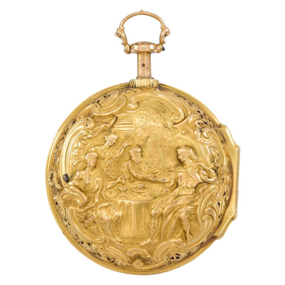 Unusual English quarter repeating repoussé verge Circa 1720 Unusual English quarter repeating repoussé verge Circa 1720