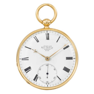 Fine English 18 carat gold open faced chronometer Circa 1874