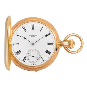 Swiss 18k rose gold keyless pocket chronometer Circa 1874