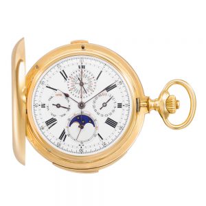 Fine and rare Swiss gold complicated lever watch Circa 1880