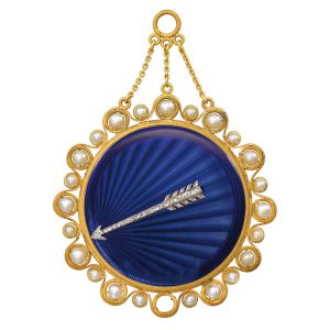 French gold médaillon montre à tact cylinder watch Circa 1810